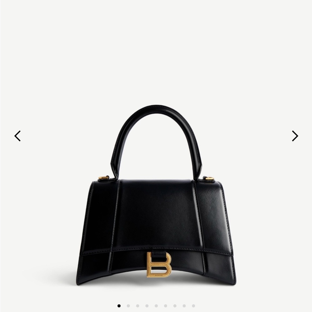 Balenciaga Hourglass Handbag, Black with Gold Accent